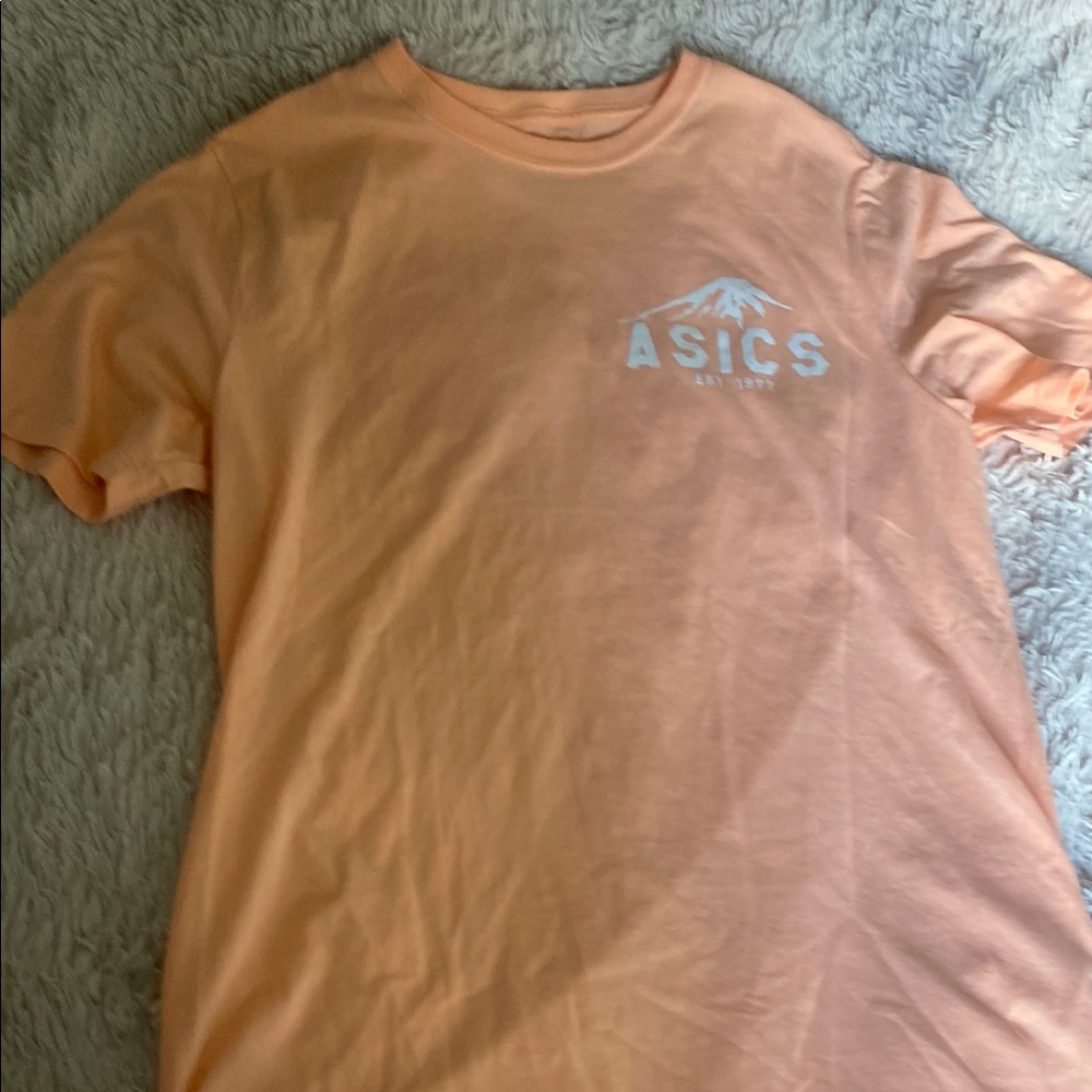 ASICS Peach Tee with White Graphic